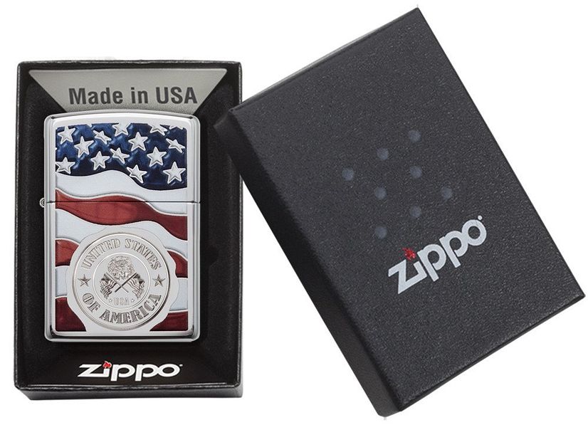 ZIPPO AMERICA STAMP ON FLAG