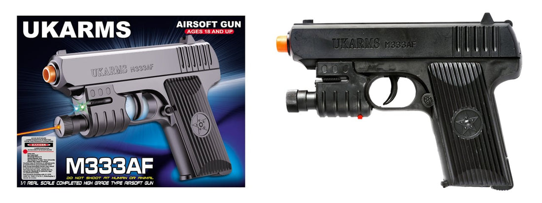 UKARMS M333AF Spring Airsoft Pistol with Laser and Flashlight